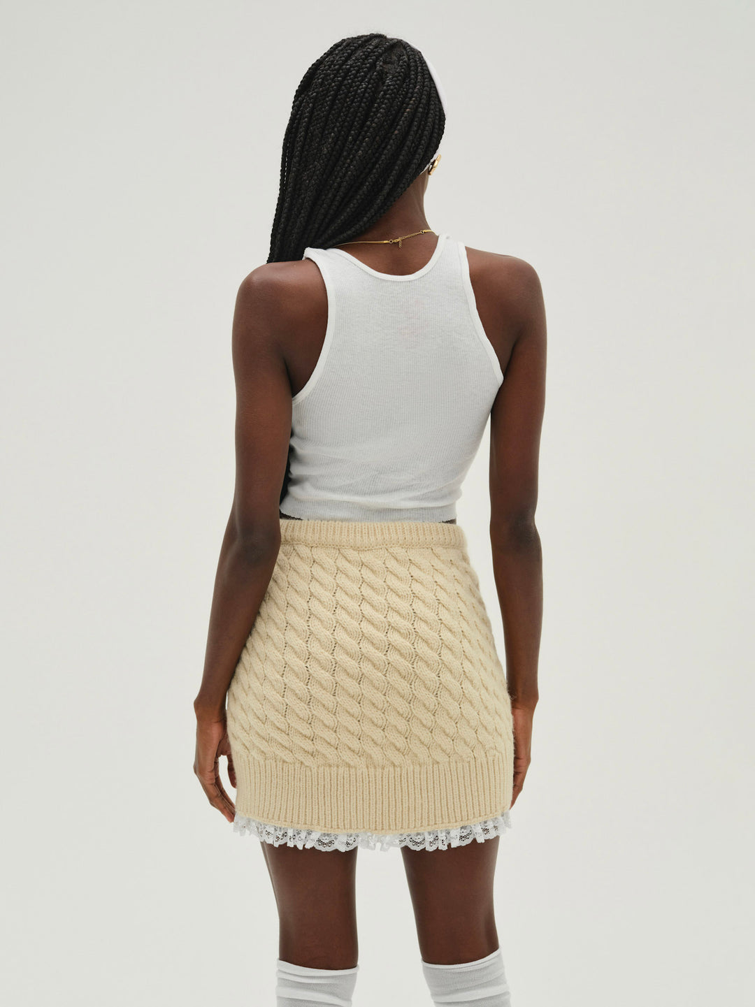 For Love and Lemons - Milana Knit Mini Skirt - Cream