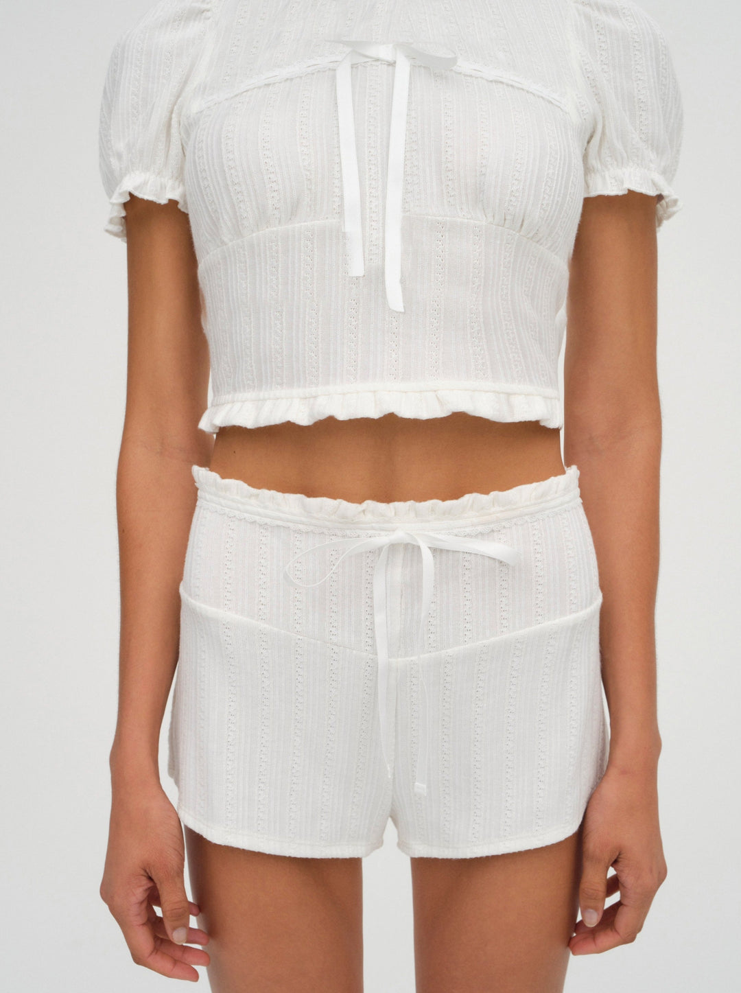 For Love and Lemons - Allison Pointelle Short - White