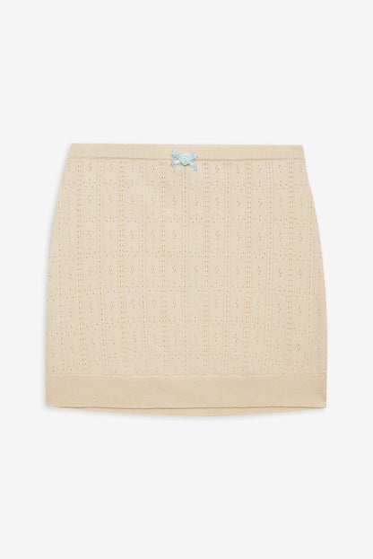 For Love and Lemons - Daniela Knit Mini Skirt - Cream