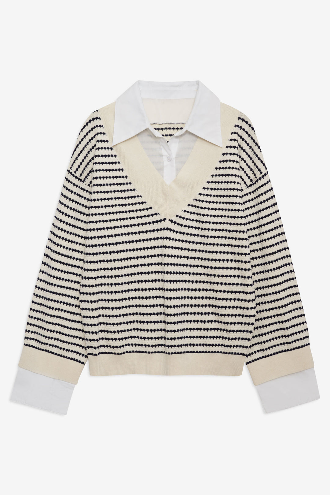 For Love and Lemons - Regatta Stripe Knit Sweater - Cream