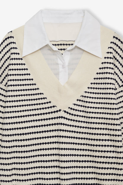 For Love and Lemons - Regatta Stripe Knit Sweater - Cream