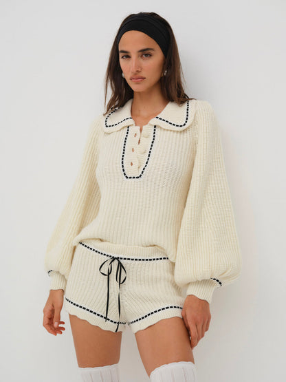 For Love and Lemons - Jeannette Sleep Short - Cream