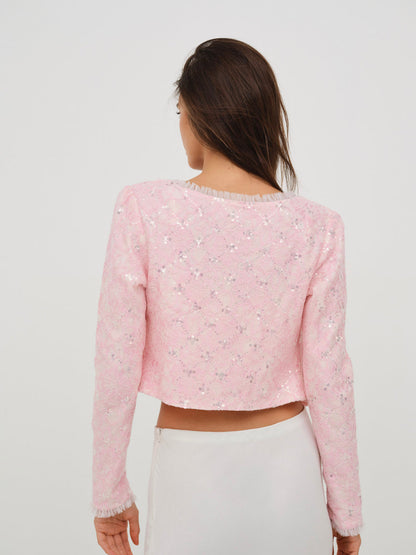 For Love and Lemons - Isabeau Cardigan - Pink