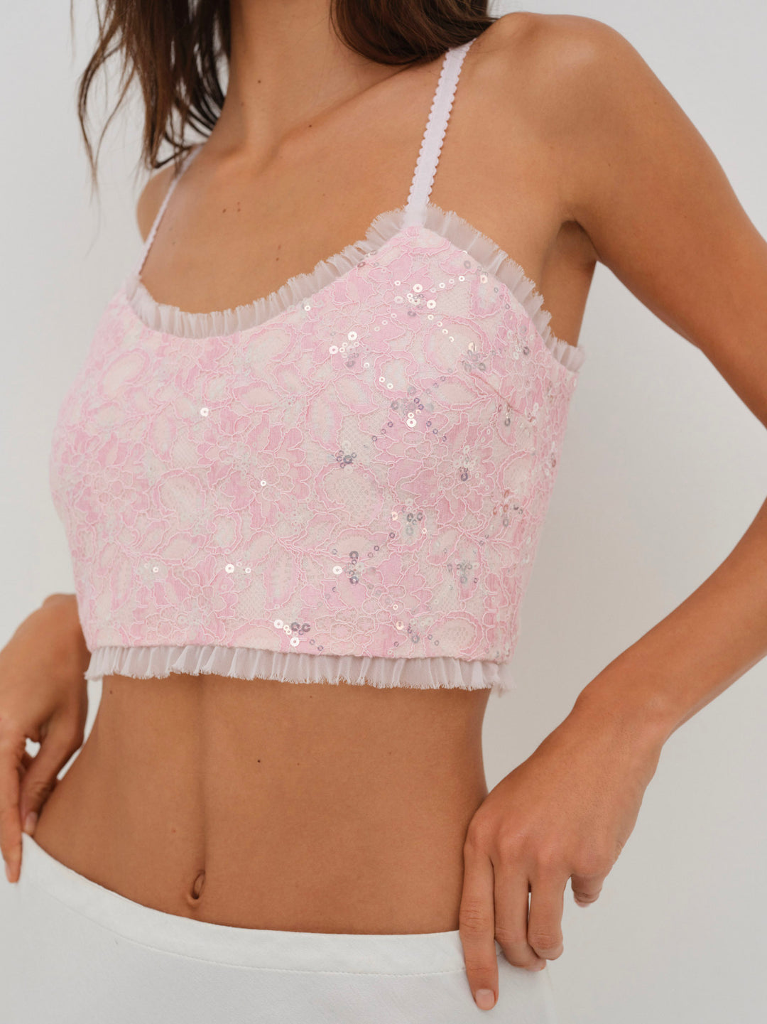 For Love and Lemons - Isabeau Sleep Top - Pink