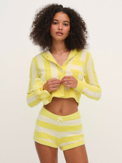 For Love and Lemons - Sleepy Stripe Shorts - Yellow