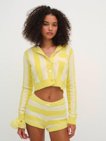 For Love and Lemons - Sleepy Stripe Shorts - Yellow