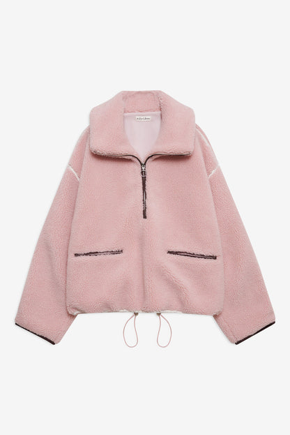 For Love and Lemons - Melody Pullover Sherpa Jacket - Pink