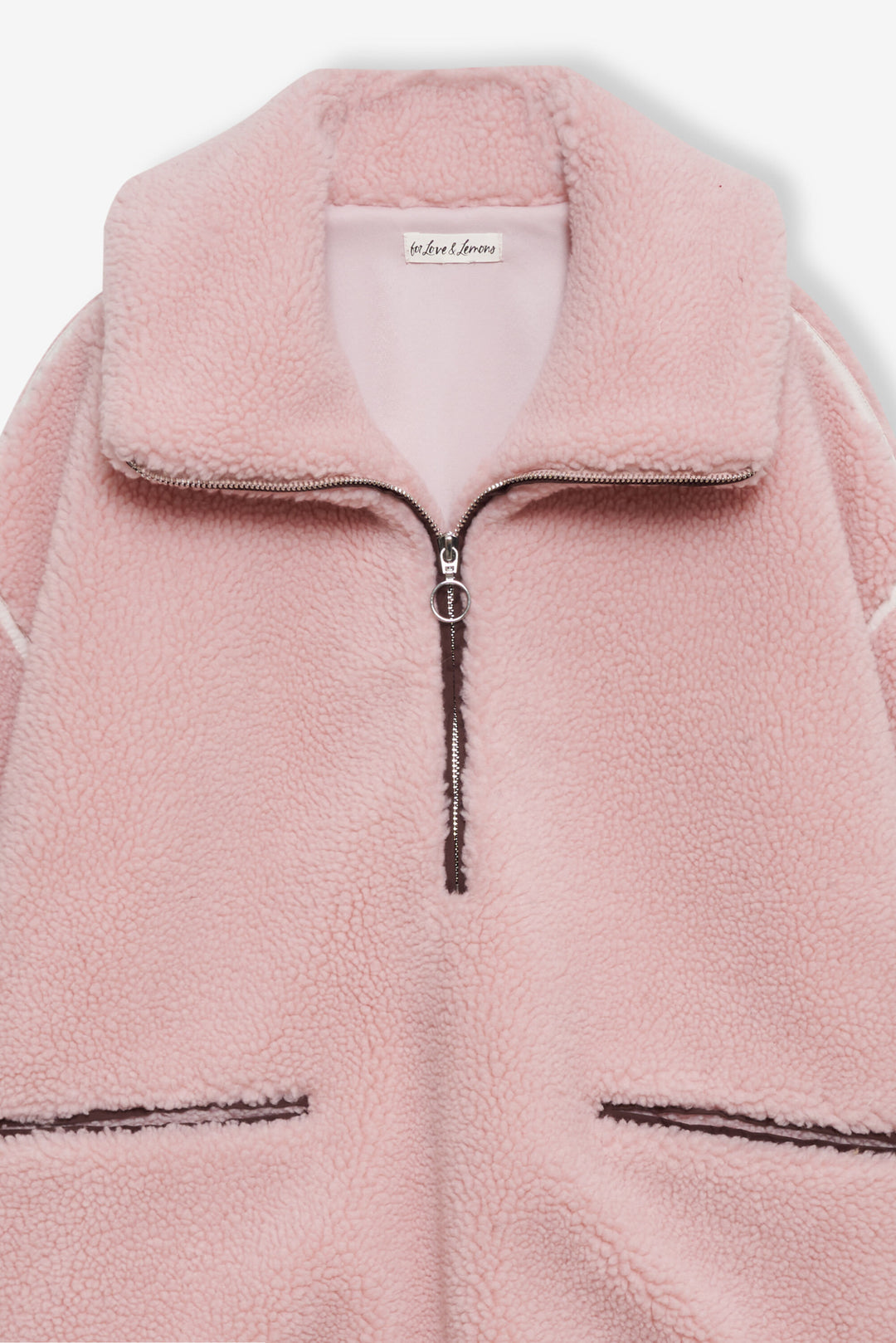 For Love and Lemons - Melody Pullover Sherpa Jacket - Pink