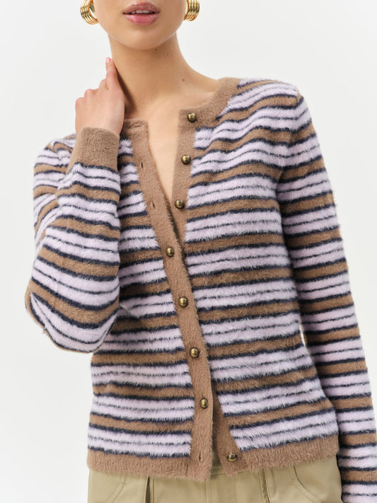For Love and Lemons - Nora Striped Cardigan - Blue