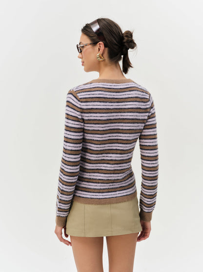 For Love and Lemons - Nora Striped Cardigan - Blue