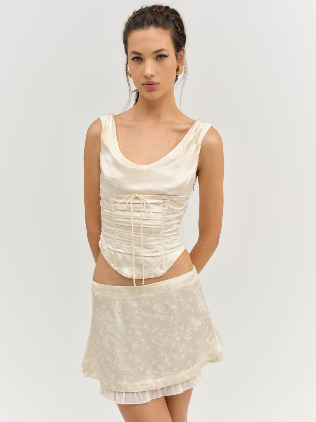 For Love and Lemons - Carla Jacquard Mini Skirt - Cream