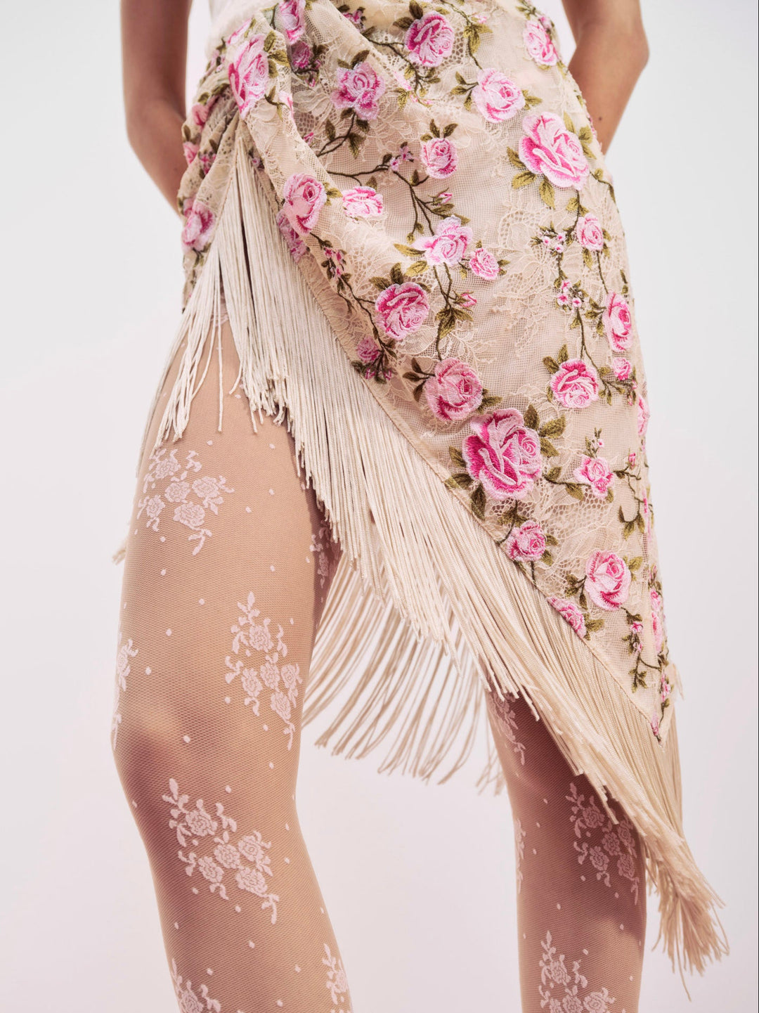 For Love and Lemons - Esme Rose Embroidered Asymmetrical Skirt - Pink