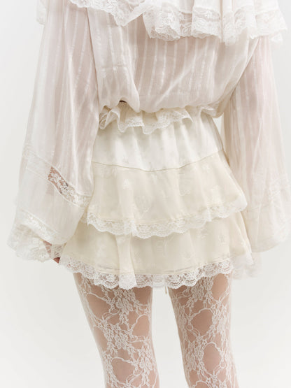 For Love and Lemons - Jeanne Jacquard Mini Skirt - Cream