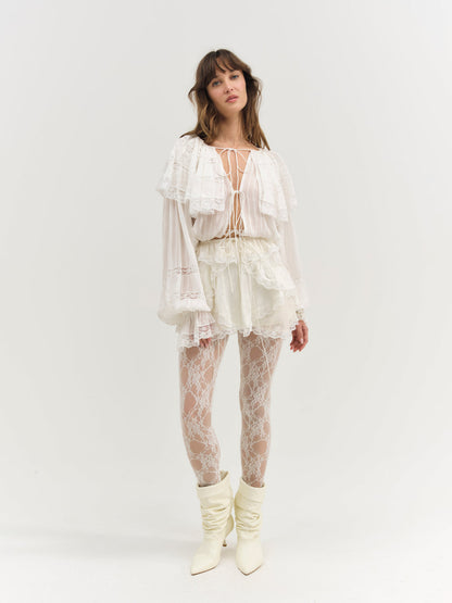 For Love and Lemons - Jeanne Jacquard Mini Skirt - Cream