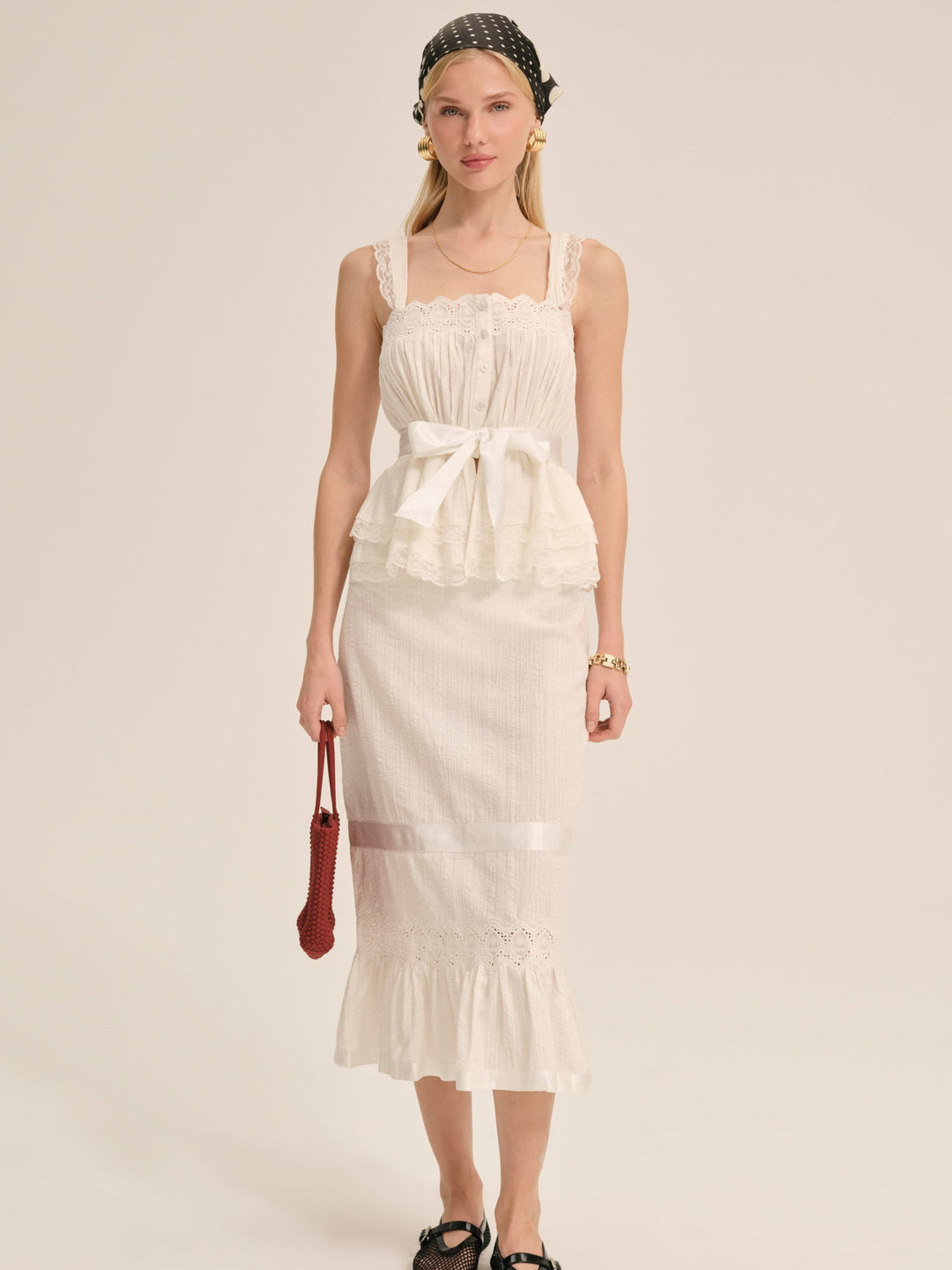 For Love and Lemons - Sweet Summer Midi Skirt - White