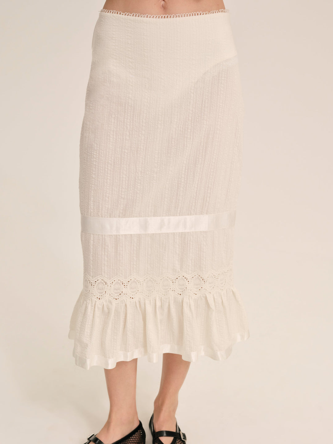For Love and Lemons - Sweet Summer Midi Skirt - White