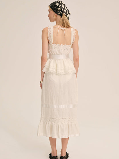 For Love and Lemons - Sweet Summer Midi Skirt - White