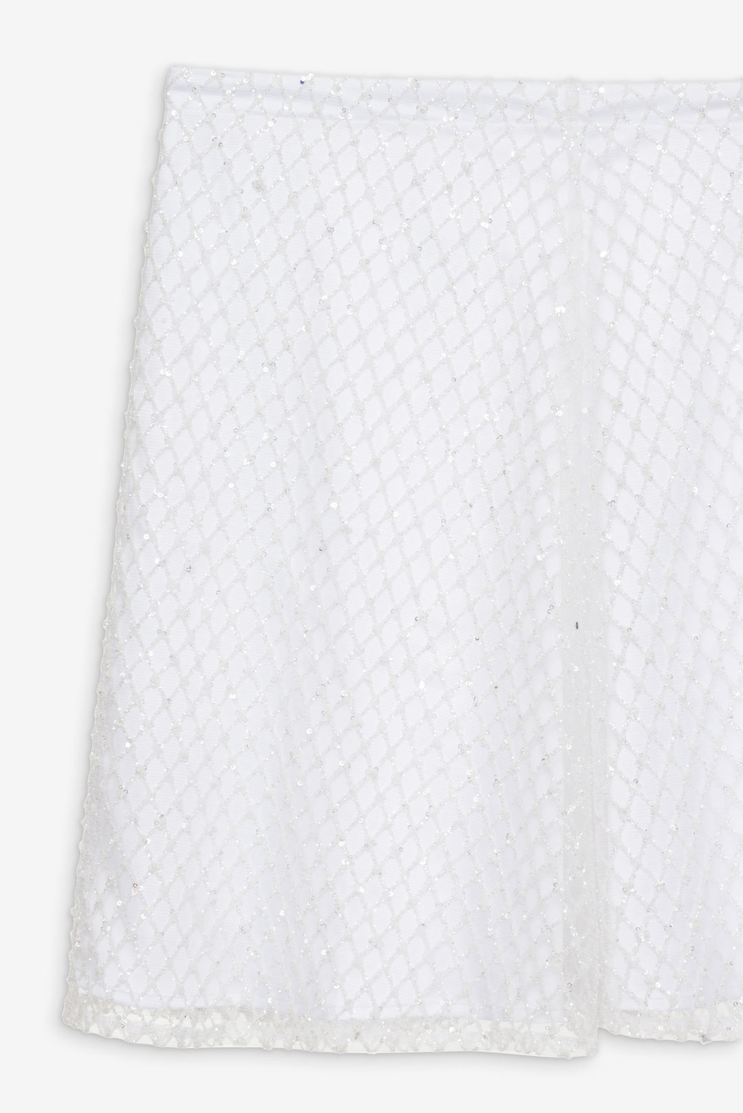 For Love and Lemons - Glitter Grid Mini Skirt - White