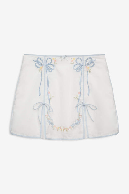 For Love and Lemons - Baby Bows Skirt - White