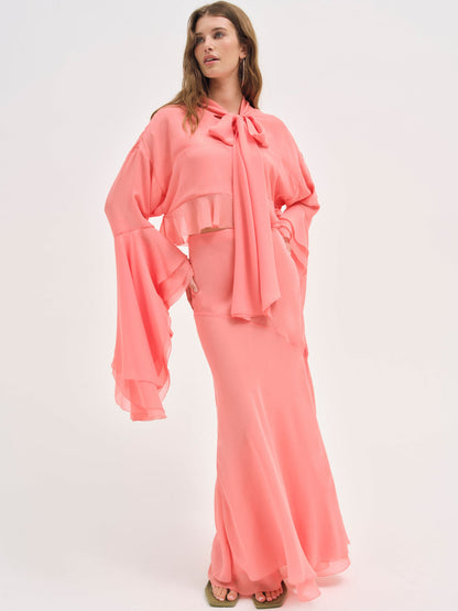 For Love and Lemons - Joana Maxi Skirt - Peach