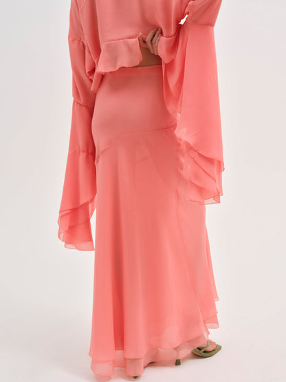 For Love and Lemons - Joana Maxi Skirt - Peach