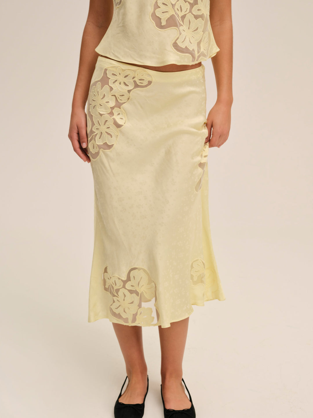 For Love and Lemons - Sunrise Midi Skirt - Yellow