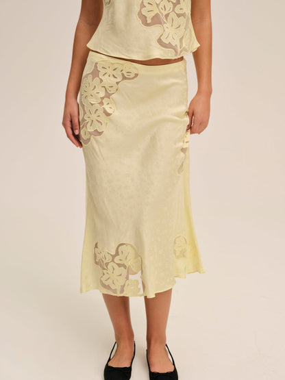 For Love and Lemons - Sunrise Midi Skirt - Yellow