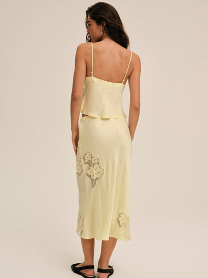 For Love and Lemons - Sunrise Midi Skirt - Yellow