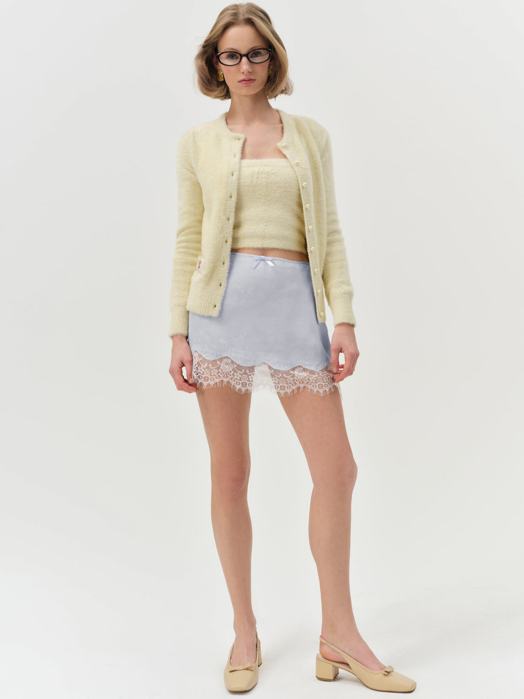 For Love and Lemons - Madalie Slip Skirt - Blue