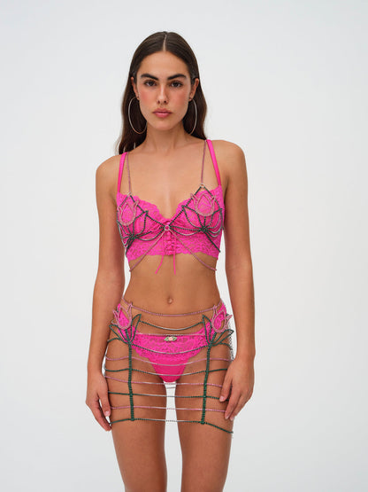 For Love and Lemons - Tulip Rhinestone Skirt - Pink