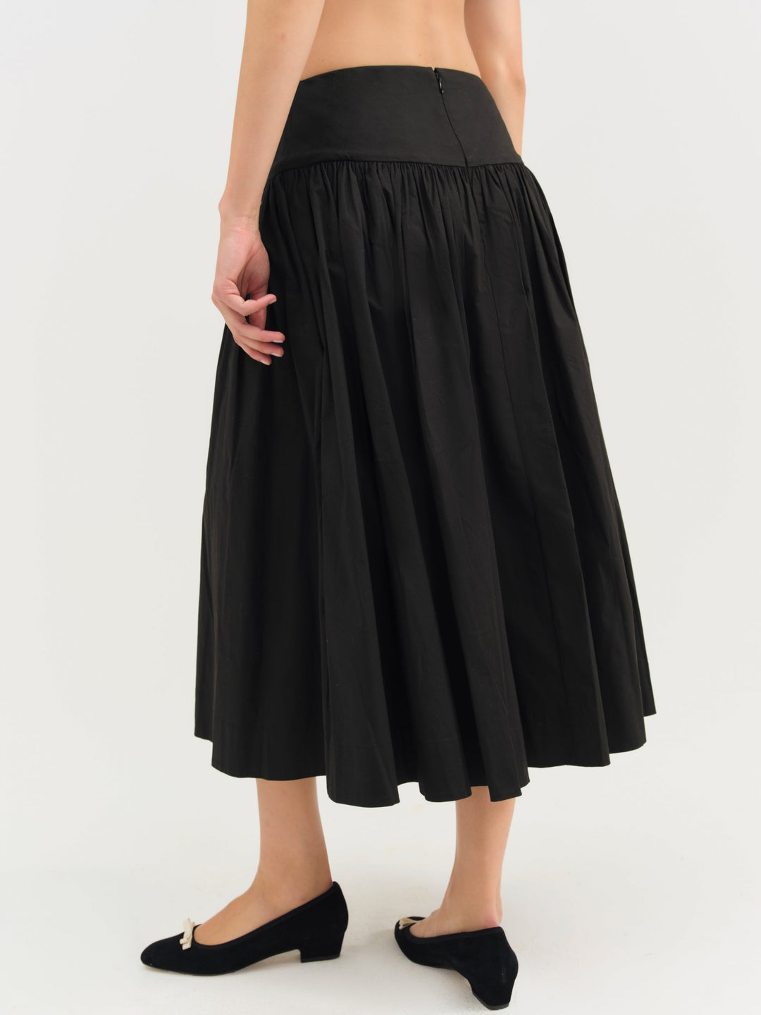 For Love and Lemons - Helena Poplin Midi Skirt - Black