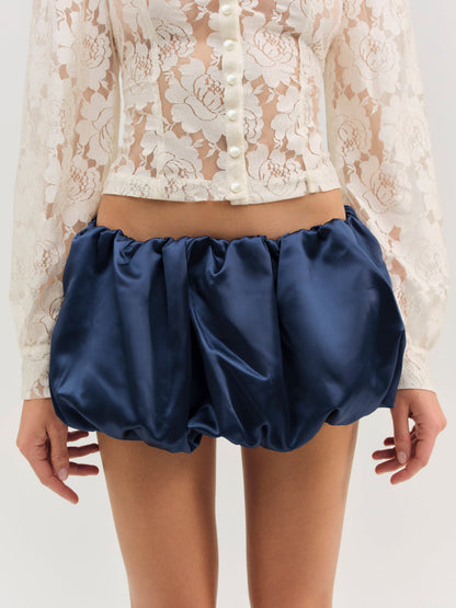 For Love and Lemons - Lena Bubble Mini Skirt - Navy