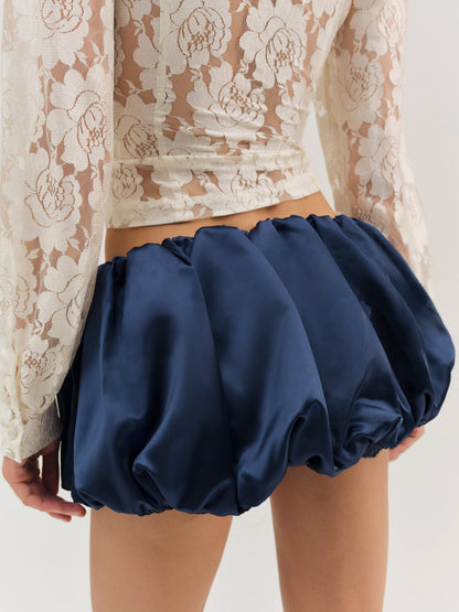 For Love and Lemons - Lena Bubble Mini Skirt - Navy