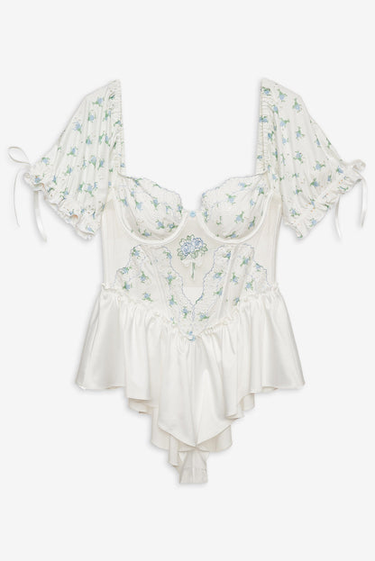 For Love and Lemons - Budding Blossom Sleep Romper - White