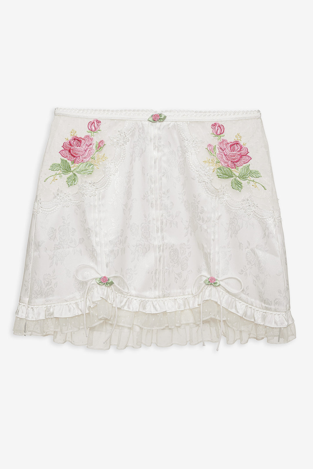 For Love and Lemons - Heirloom Rose Slip Skirt - White