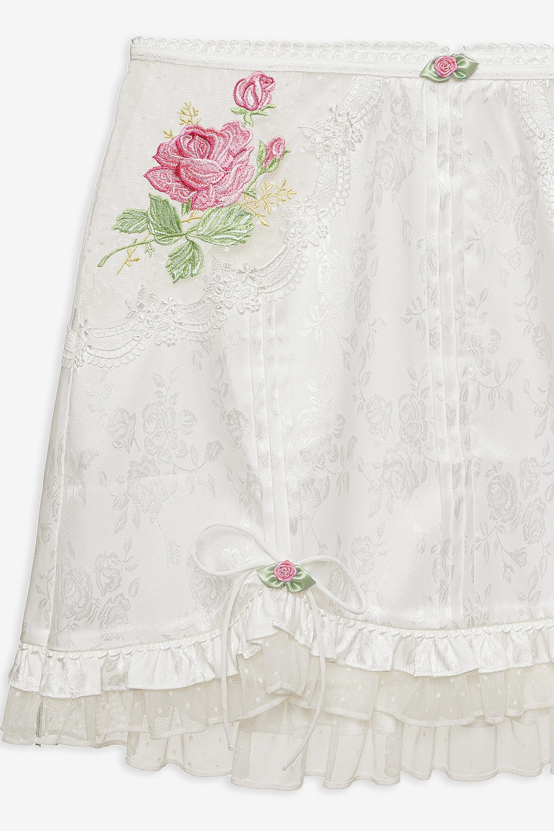 For Love and Lemons - Heirloom Rose Slip Skirt - White