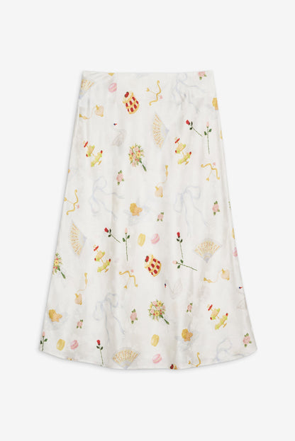 For Love and Lemons - Charlise Midi Skirt - White