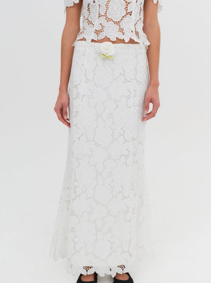 For Love and Lemons - Claudia Maxi Skirt - White