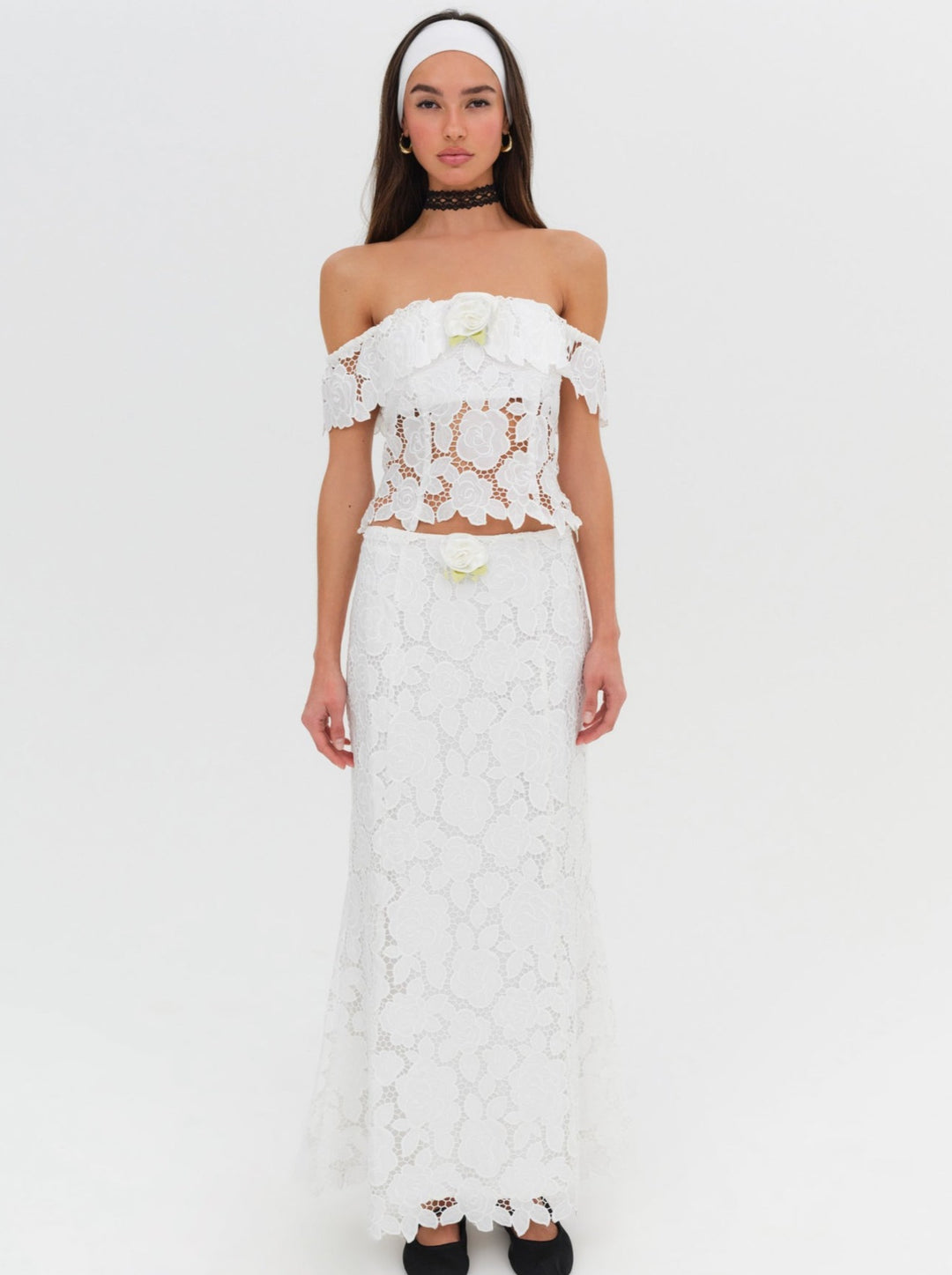 For Love and Lemons - Claudia Maxi Skirt - White