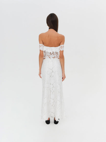 For Love and Lemons - Claudia Maxi Skirt - White