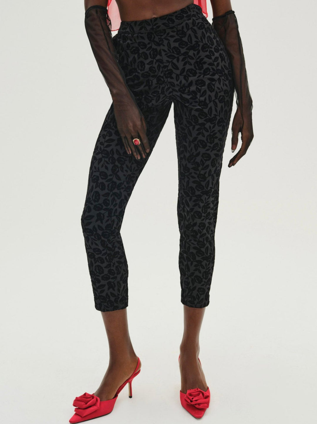 For Love and Lemons - Midnight Velvet Capri Pant - Black