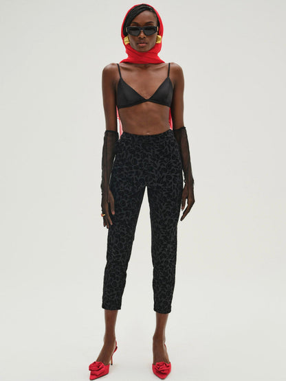 For Love and Lemons - Midnight Velvet Capri Pant - Black