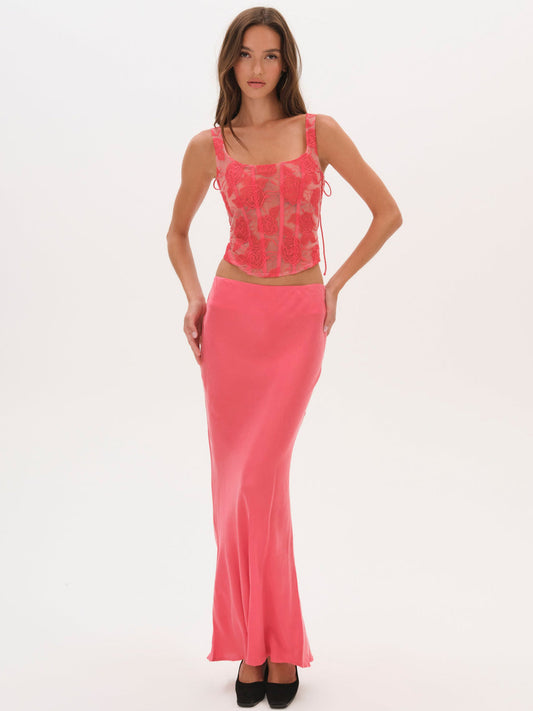 For Love and Lemons - Lena Maxi Skirt - Red