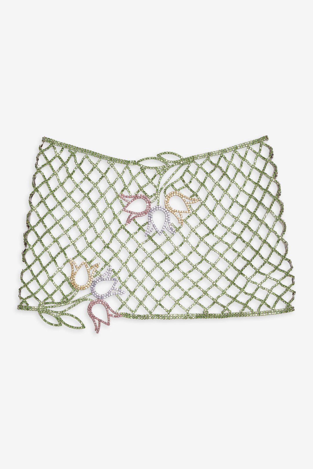 For Love and Lemons - Tulip Grid Rhinestone Skirt - Green