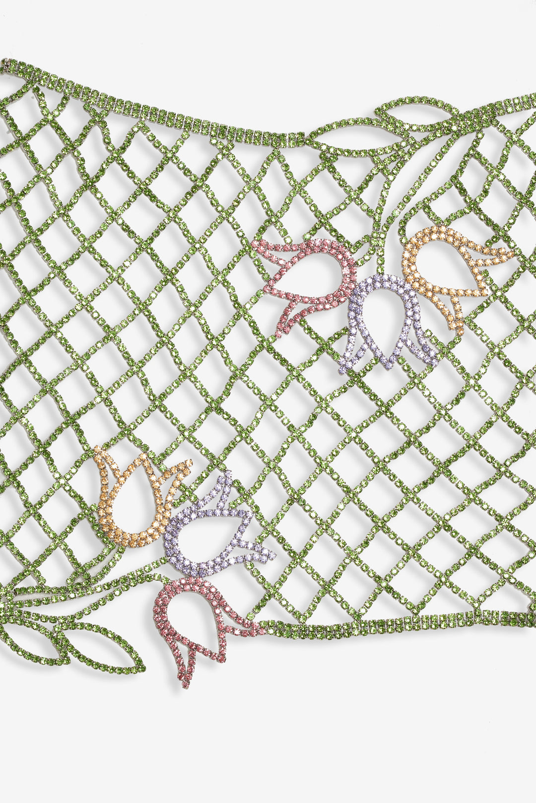 For Love and Lemons - Tulip Grid Rhinestone Skirt - Green