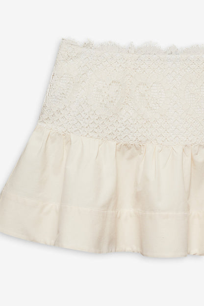 For Love and Lemons - Doily Lace Mini Skirt - Cream