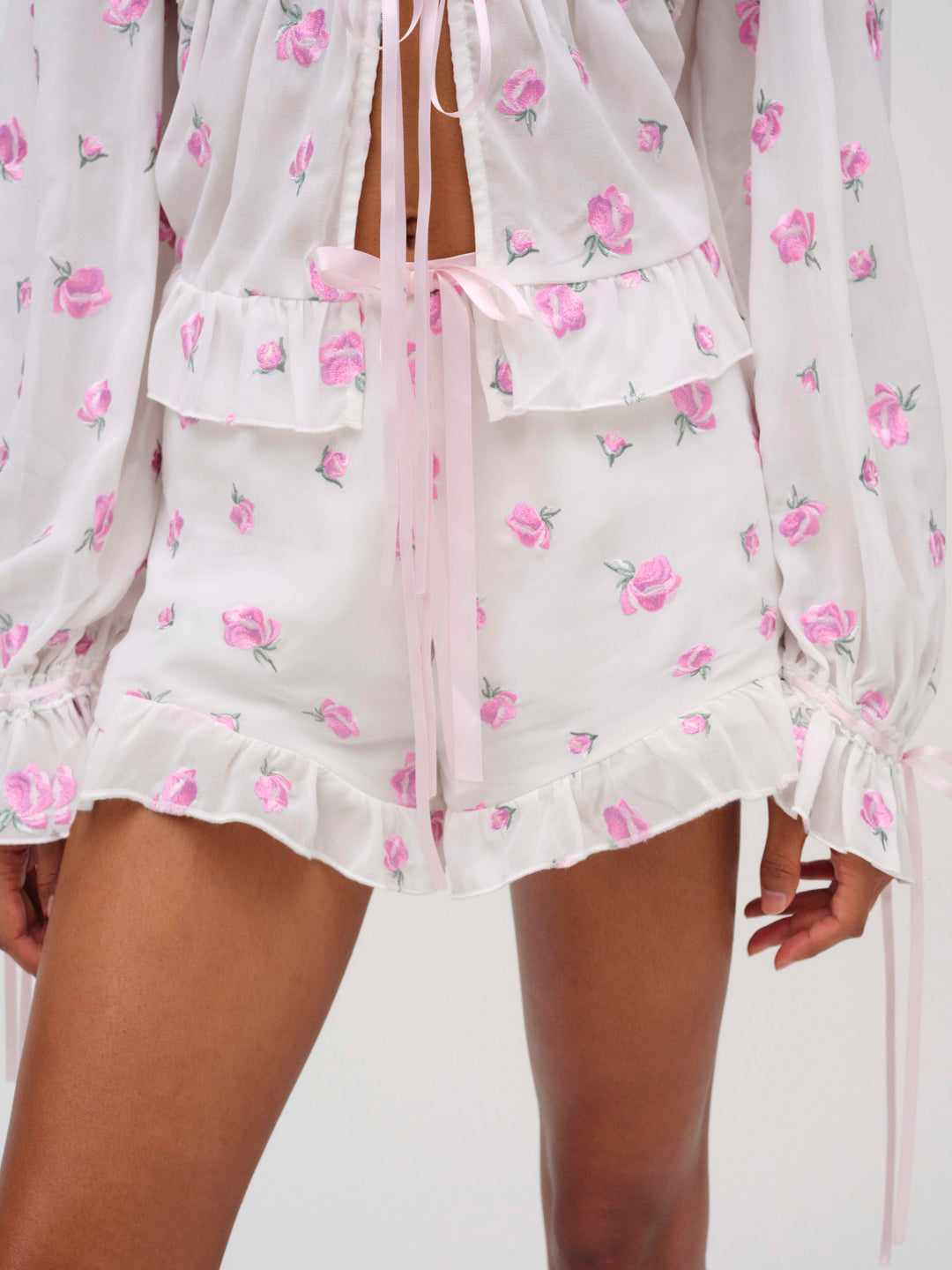 For Love and Lemons - Fiona Floral Short - White