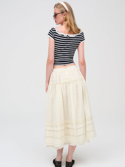 For Love and Lemons - Eyelet Midi Skirt - White