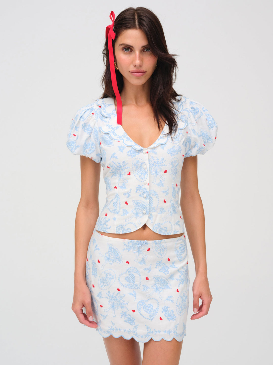 For Love and Lemons - Livia Linen Mini Skirt - White