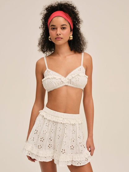For Love and Lemons - Dreamy Daisy Mini Skirt - White